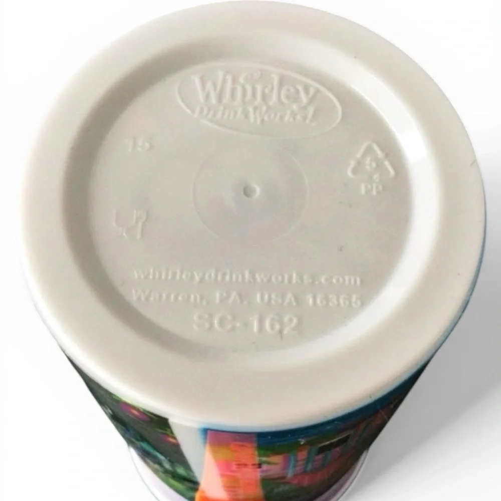 Disney Parks 16 oz Refillable Resort Mug Orange Lid with Full Wrap Characters